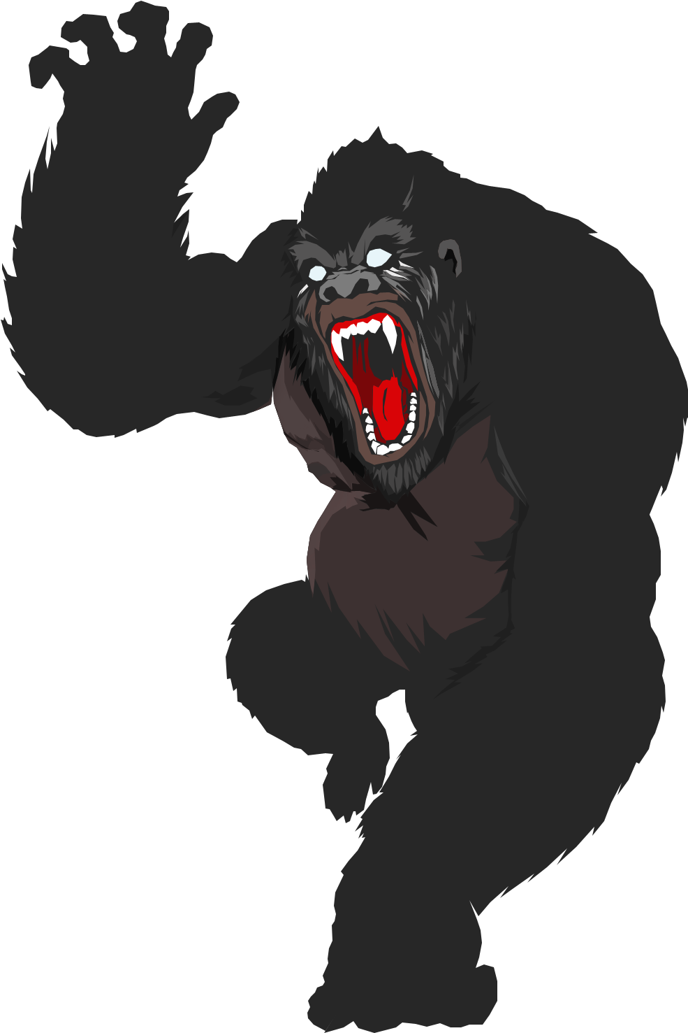 Vector Mouth Gorilla - Cartoon Angry Gorilla Png (987x1500), Png Download