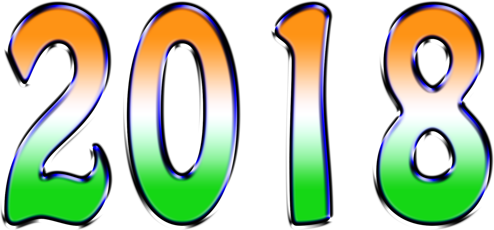 Svg Black And White Download New Year 2018 Clipart - Happy New Year 2018 Text Png (1600x914), Png Download
