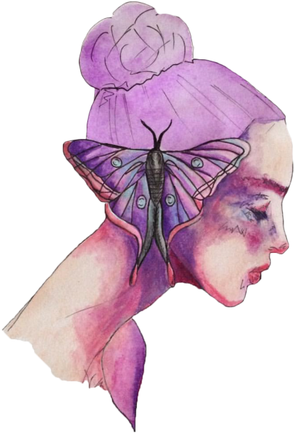 Watercolor Painting Butterfly Transparent Watercolor - Aesthetic Transparent (500x672), Png Download