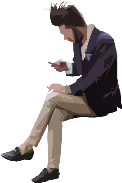 Ns 0039 - Personas Sentadas Photoshop (461x649), Png Download