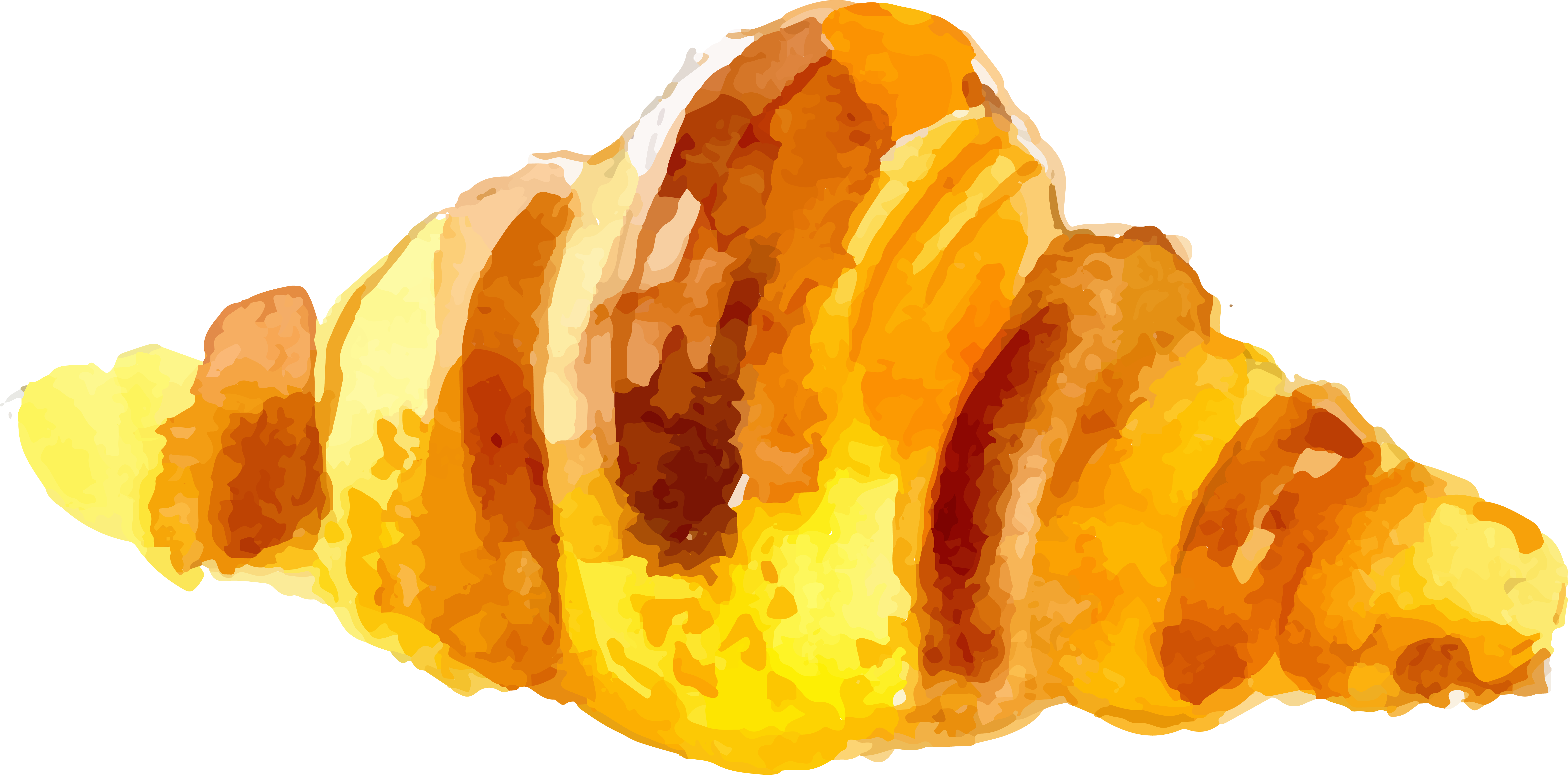 Croissant Bakery Bread Picnic - Cartoon Croissant Png (6416x3171), Png Download