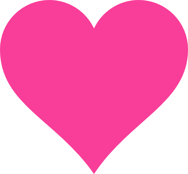Heart Png - Hot Pink Heart Png (600x556), Png Download