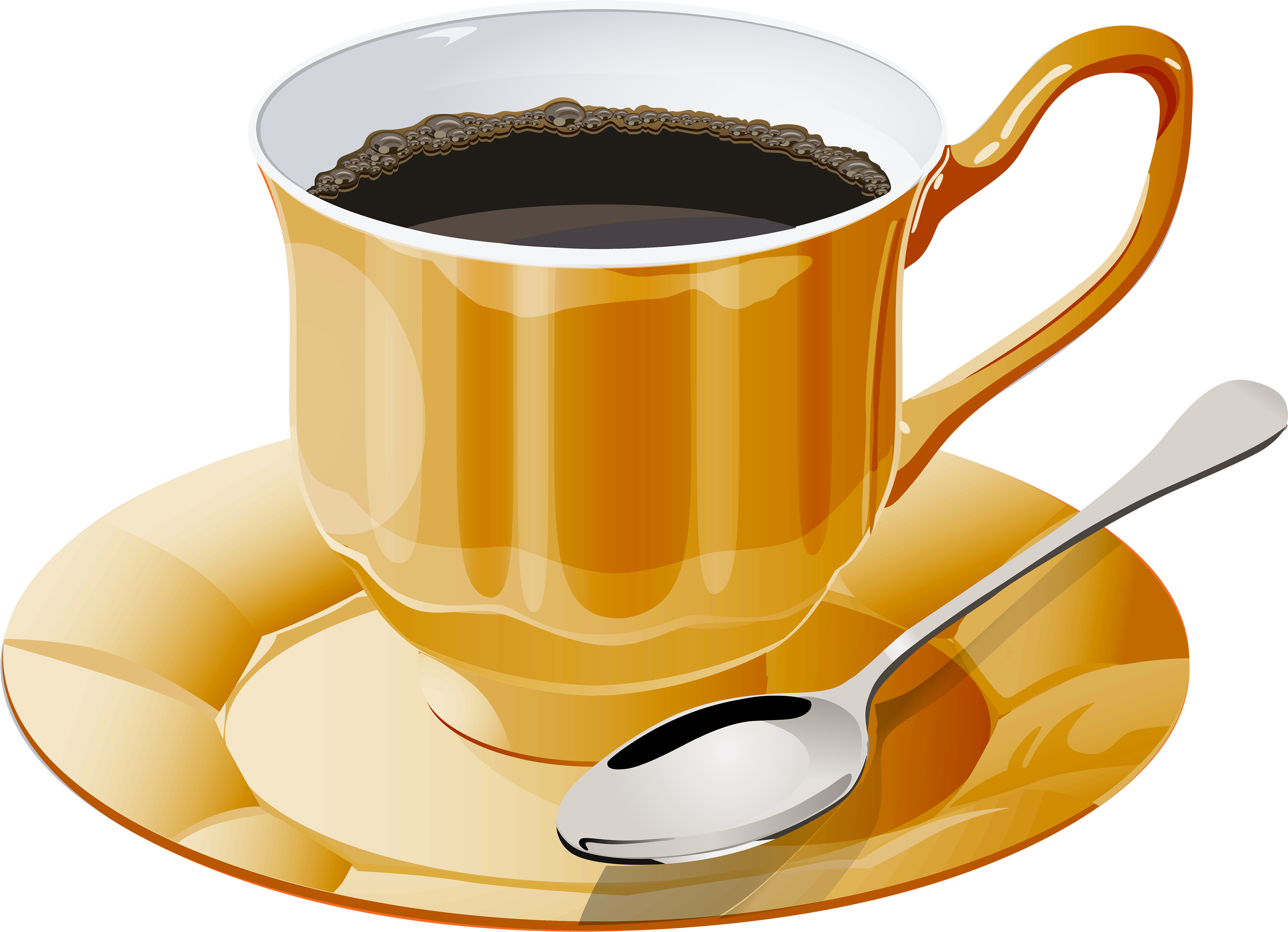 Pretty Transparent Coffee Clipart Png - Yellow Cup Of Coffee (4000x2926), Png Download
