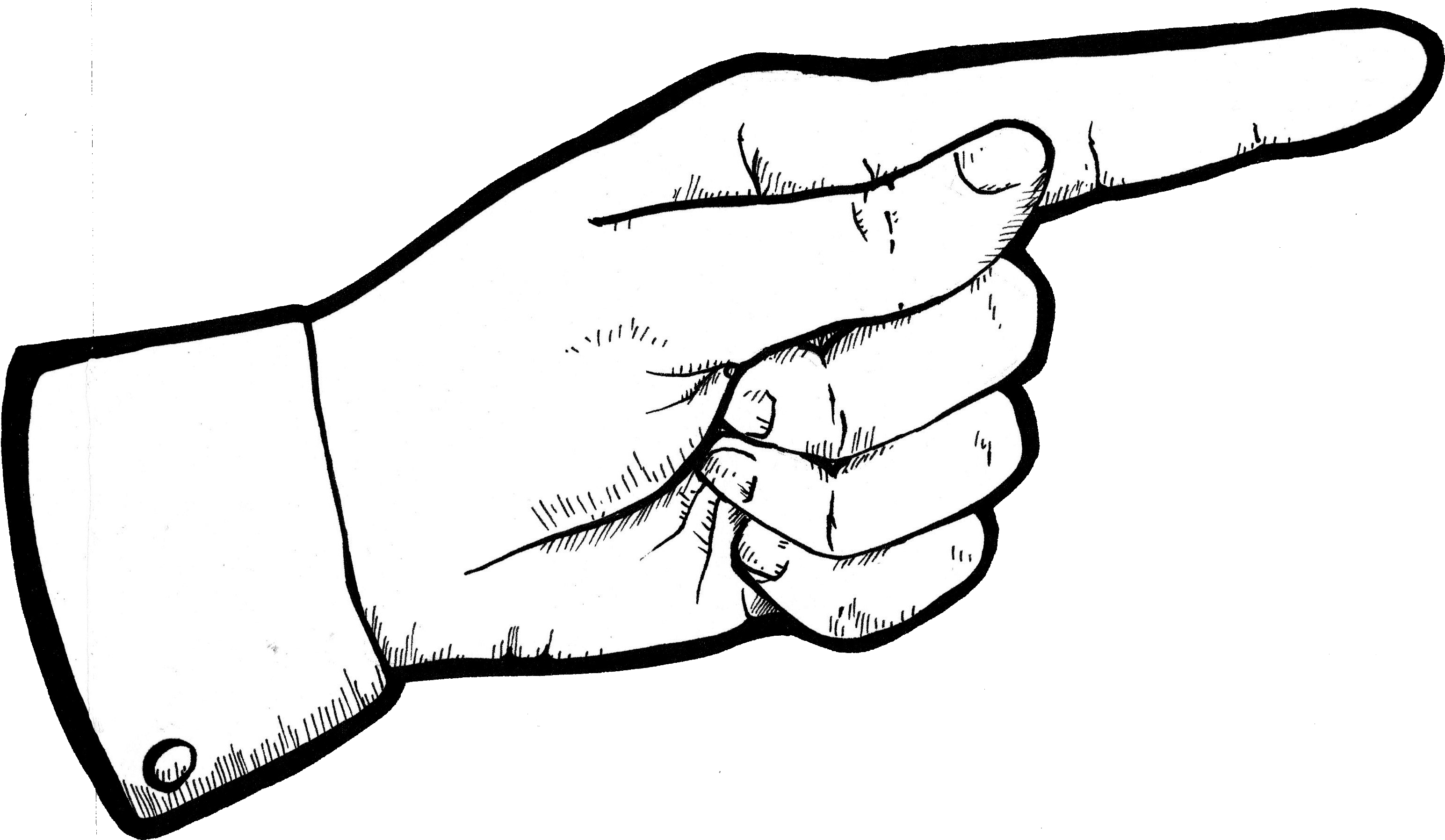 Hand Pointing Clipart - Pointing Finger Clipart Transparent (3126x1813), Png Download