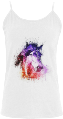 Watercolor Horse Women's Spaghetti Top (model - Watercolor Horse 15" Laptop Sleeve (500x500), Png Download