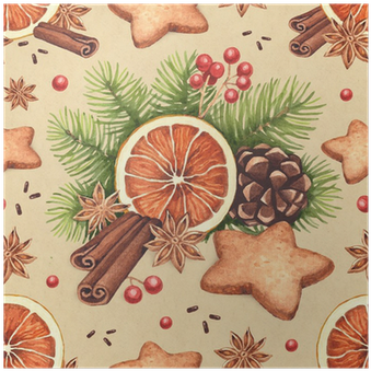 Watercolor Christmas Pattern - Aquarel Kerst (400x400), Png Download