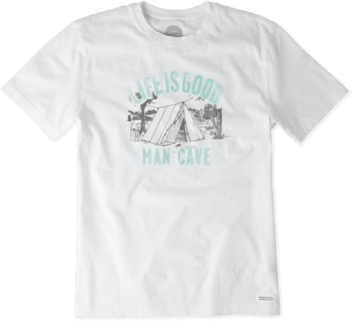 Men's Watercolor Man Cave Tent Crusher Tee - Med Sea Red Sea Dead Sea (728x728), Png Download