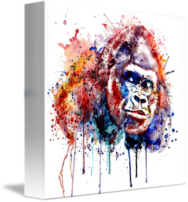 Gorilla Watercolor Portrait By Marian Voicu - Gorilla Coffee Mug (606x650), Png Download
