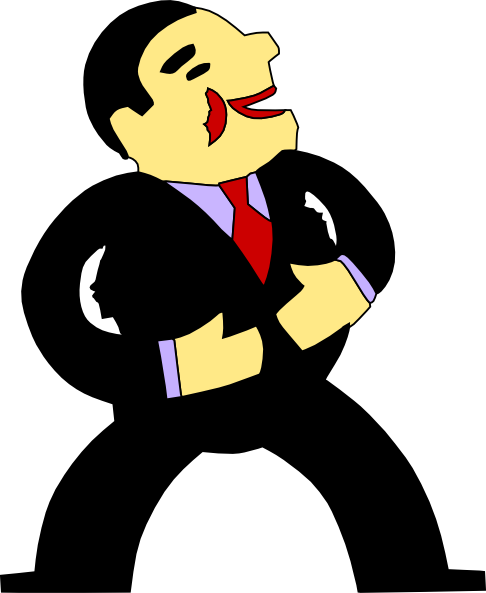 Cartoon People Wear A Suit Tie Clip Art - Transparent Cartoon Man In Suit (486x593), Png Download