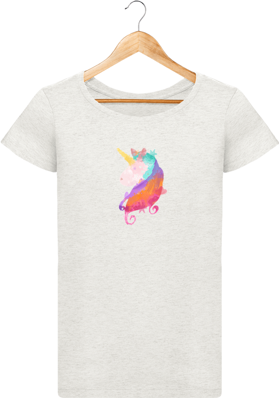 T-shirt Women Stella Loves Watercolor Unicorn By Pinkglitter - T-shirt (690x850), Png Download