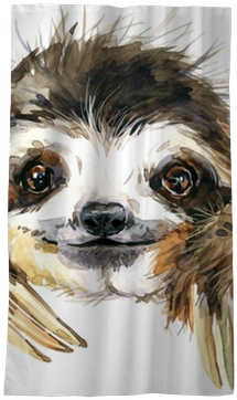 Watercolor Sloth Illustration - Watercolor Sloth (400x400), Png Download
