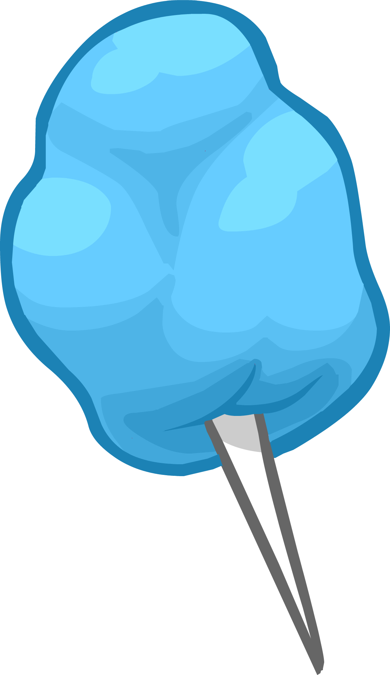 Blue Cotton Candy Clipart - Cartoon Cotton Candy Png (1244x2152), Png Download