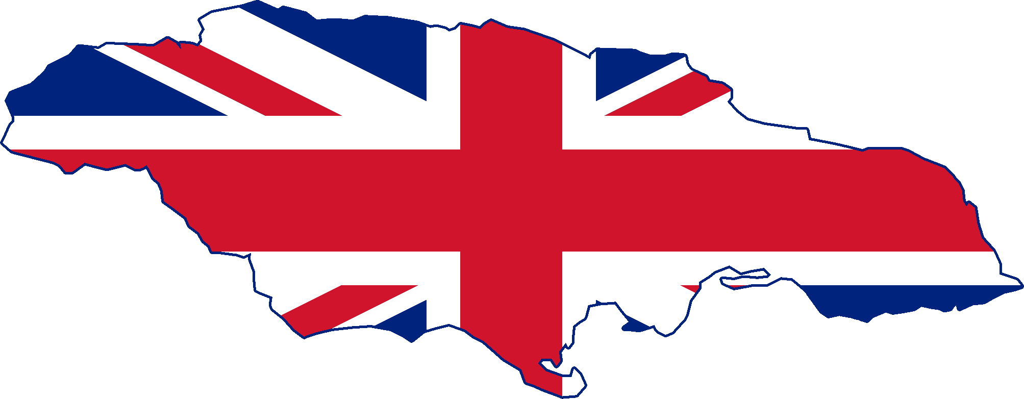 Flag Map Of British Jamaica - Jamaica British Flag (2007x782), Png Download