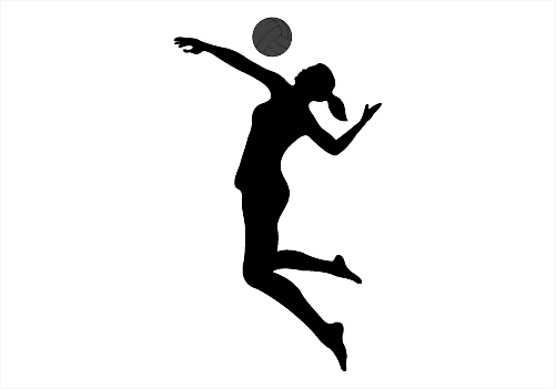 Volleyball Png File - Sports Silhouette (501x351), Png Download