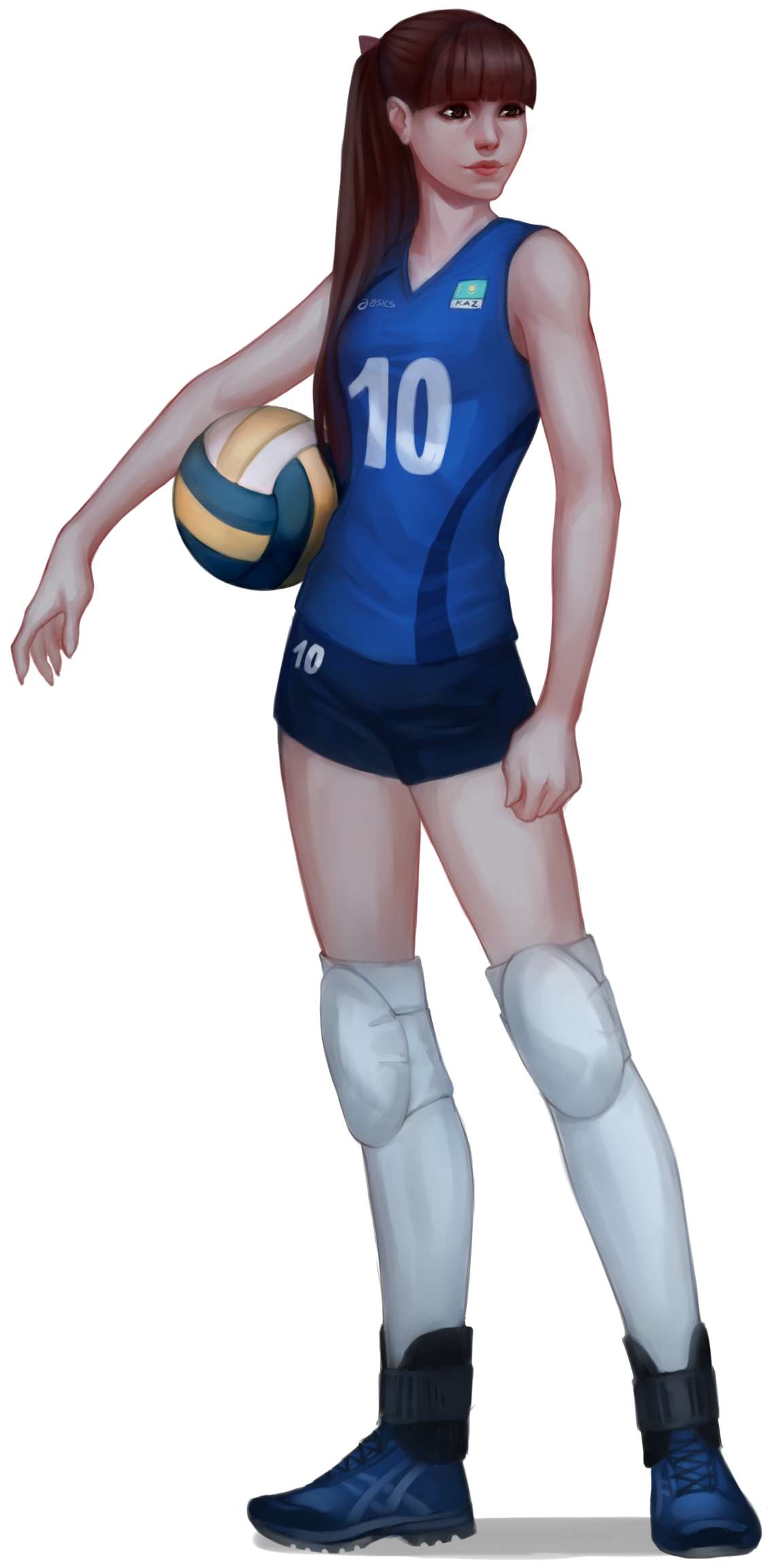 Volleyball Player Png Download Image - Volleyball Player Volleyball Girl Drawing (1600x2400), Png Download