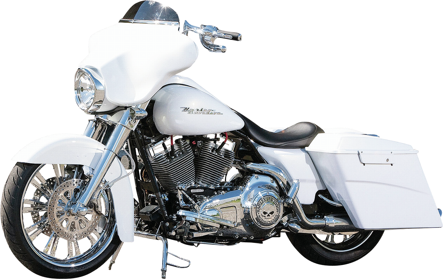 Harley Davidson White Motorcycle Bike Png Image - Harley Davidson White Bike (500x319), Png Download
