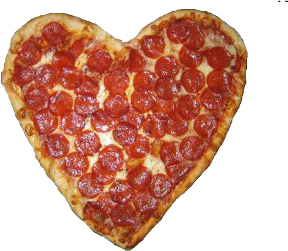 Heart Pizza Transparent - Heart Pizza (500x375), Png Download