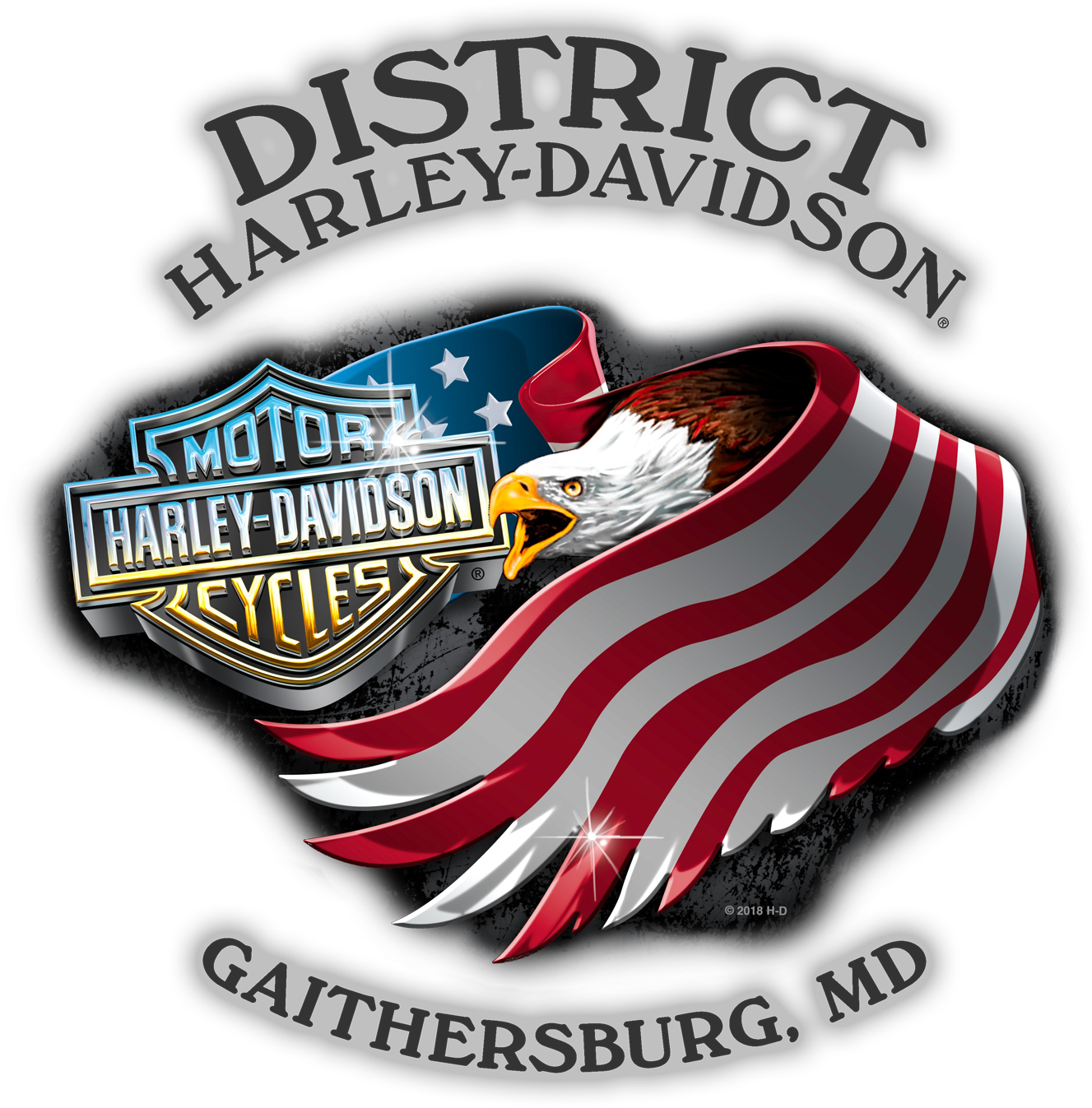 District - Logo Harley Davidson Png (1419x1419), Png Download
