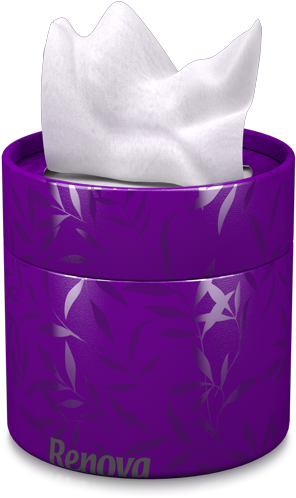 White Facial Tissues Purple Box - Purple Tissues (530x550), Png Download