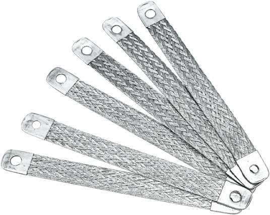 Flat Braided Ground Cable With 1/4" And 3/8" Hole , - Electrical Cable (599x480), Png Download