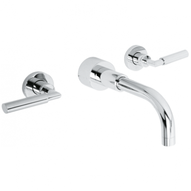 Metro Wall Mounted 3 Hole Basin Mixer - Bathtub Spout (375x375), Png Download
