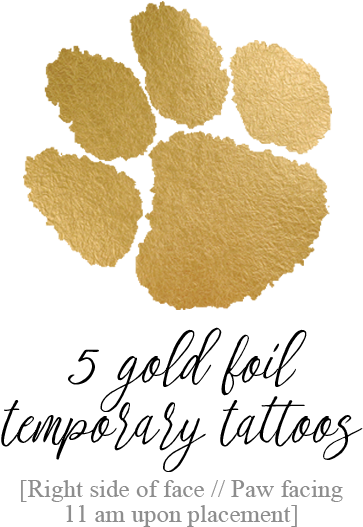 Tiger Paw Inspired Temporary Tattoo - Tiger Paw Silhouette Png (400x556), Png Download