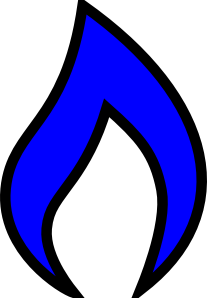 Flame Clipart Blue Flame - Cartoon Blue Flame Png (414x596), Png Download