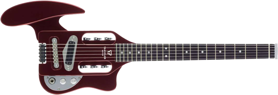 Electric Guitar Png Free Download - Traveler Guitar Speedster Electric Travel Guitar Red (1100x495), Png Download