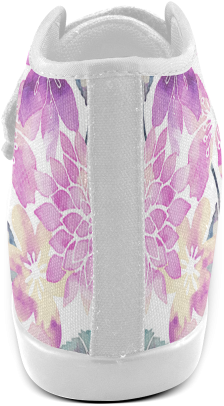Watercolor Flower Pattern Velcro High Top Canvas Kid's - Sneakers (500x500), Png Download