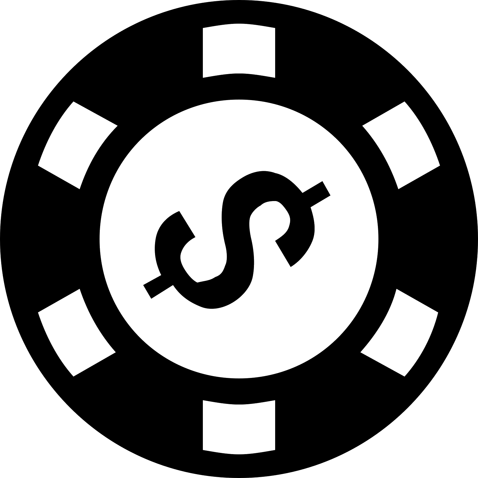 The Logo Is A Simple Black And White Line Drawling - Casino Chip Icon Png (1600x1600), Png Download