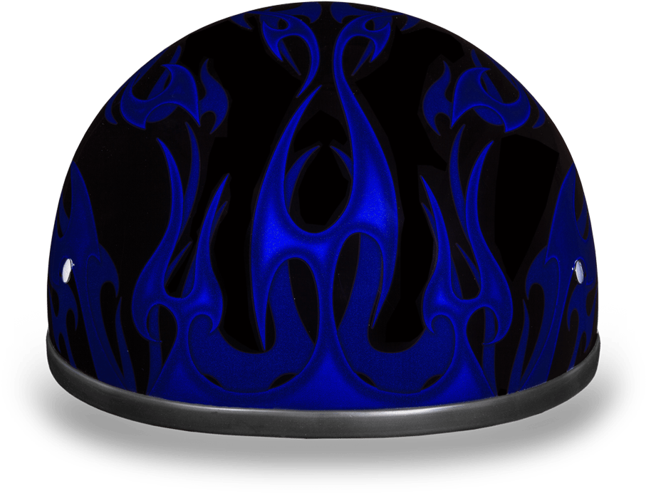 T Blue Flames Cap Helmet - Daytona Skull Cap (400x400), Png Download
