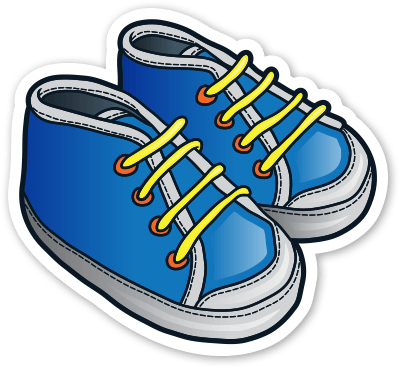 Gym Shoes Clipart Blue Sneaker - Shoe Clipart (400x368), Png Download