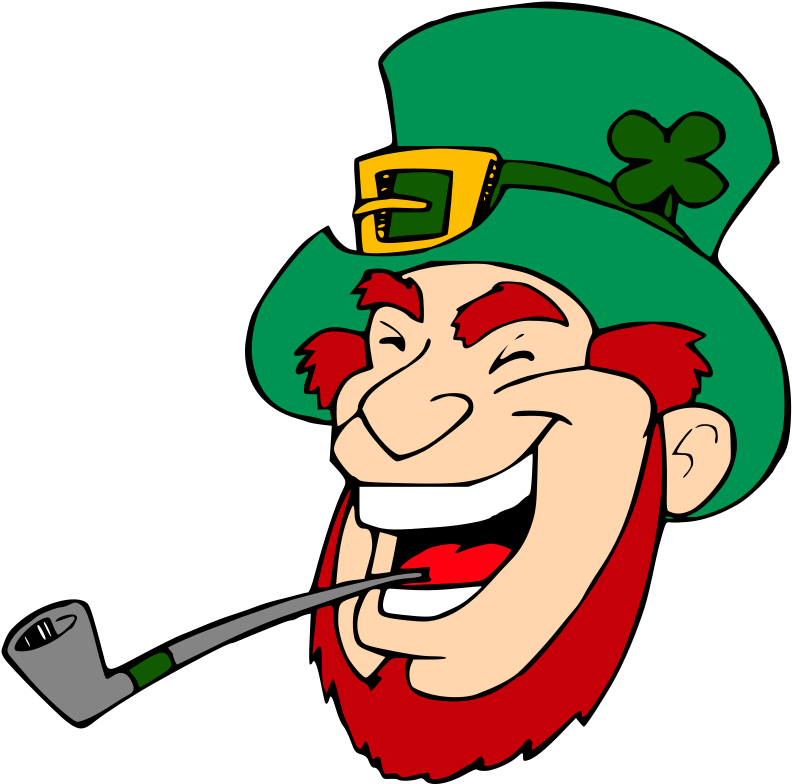 People, Man, Face, Person, Cartoon, Smoking, Smoke - Laughing Leprechaun (640x633), Png Download