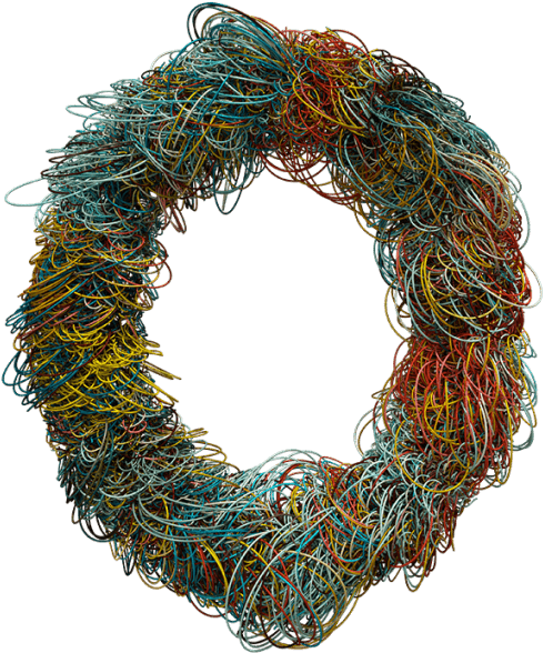 Color Wire Font - Wreath (595x595), Png Download