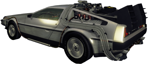 Back To The Future Car Flying Png - Delorean Dmc-12 (600x260), Png Download
