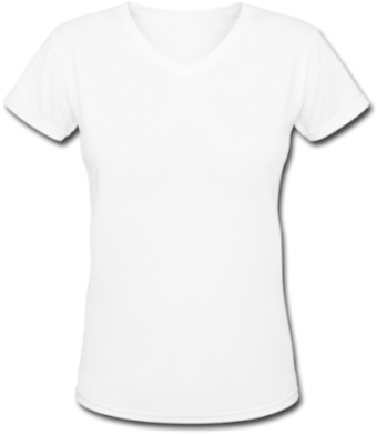 Custom Women S Blank V Neck T Shirt - Women's White T Shirt Png (416x416), Png Download