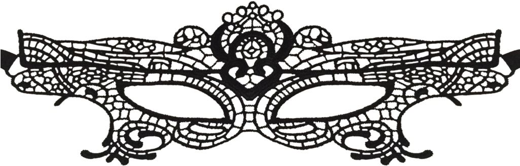 Lace Eye Masquerade Mask Prom Mask - Black Lace Masks Transparent Png (1024x374), Png Download