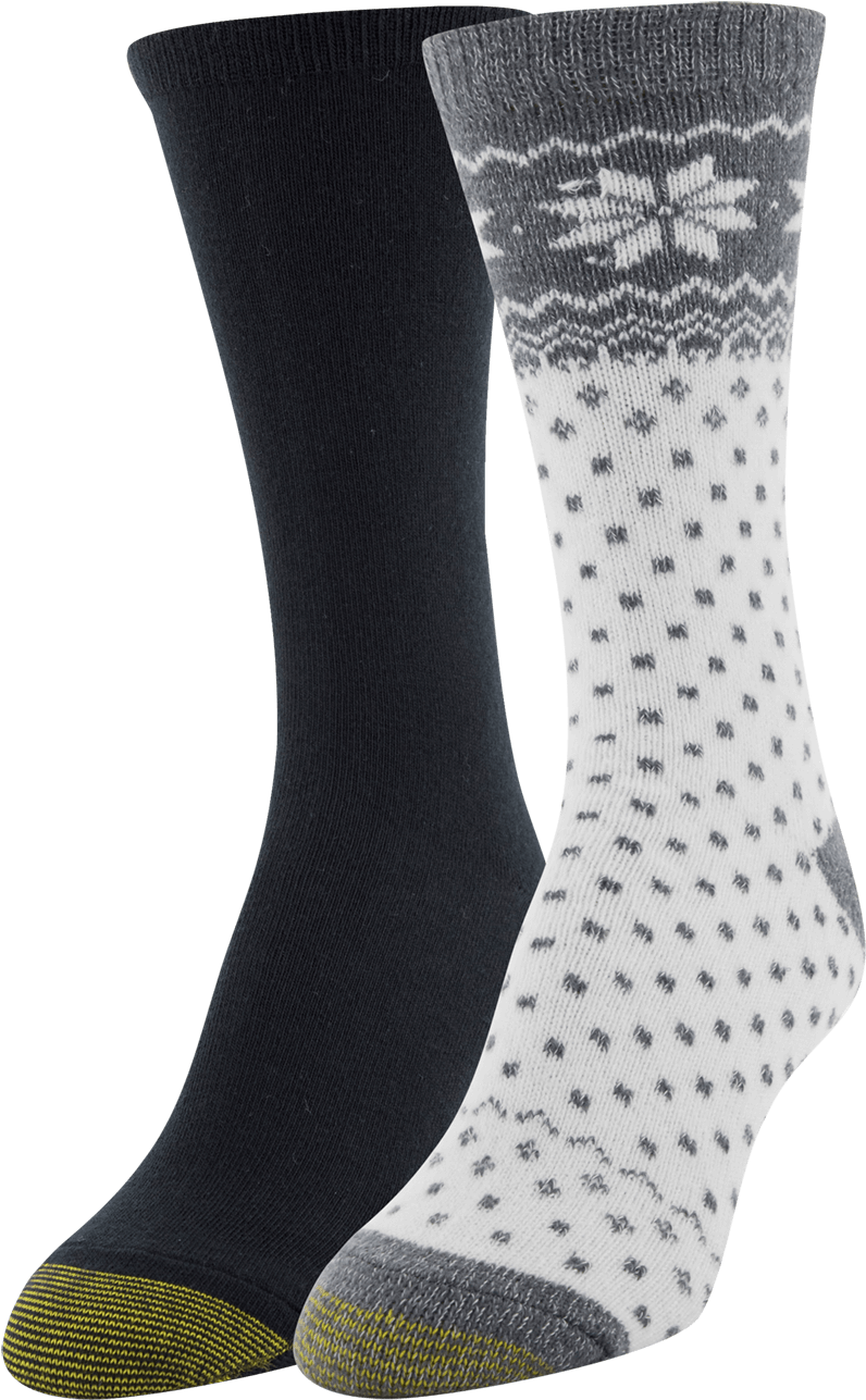 Gold Toe Women's Snowflake Border & Flat Knit Crew - Hockey Sock (1400x1400), Png Download