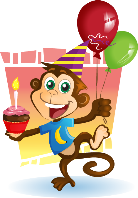 Birthday Clipart Monkey - Monkey Birthday Clip Art (470x673), Png Download
