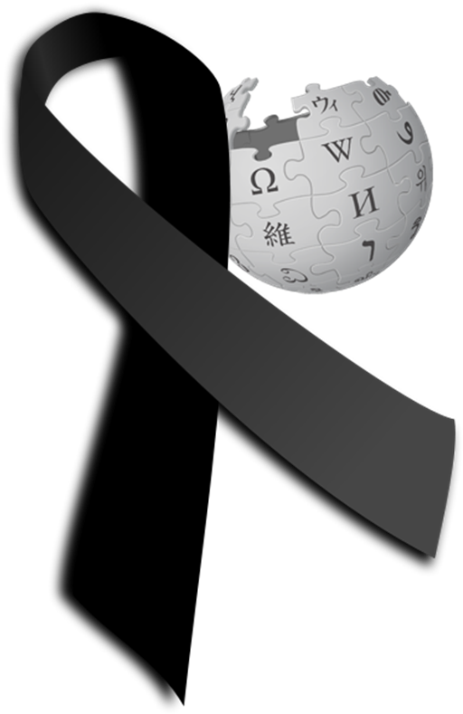 Wikipedia Black Ribbon (522x803), Png Download