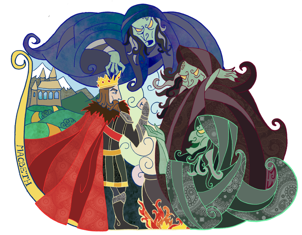 The Three Witches Or 'weird Sisters' Appear Many Times (1014x788), Png Download