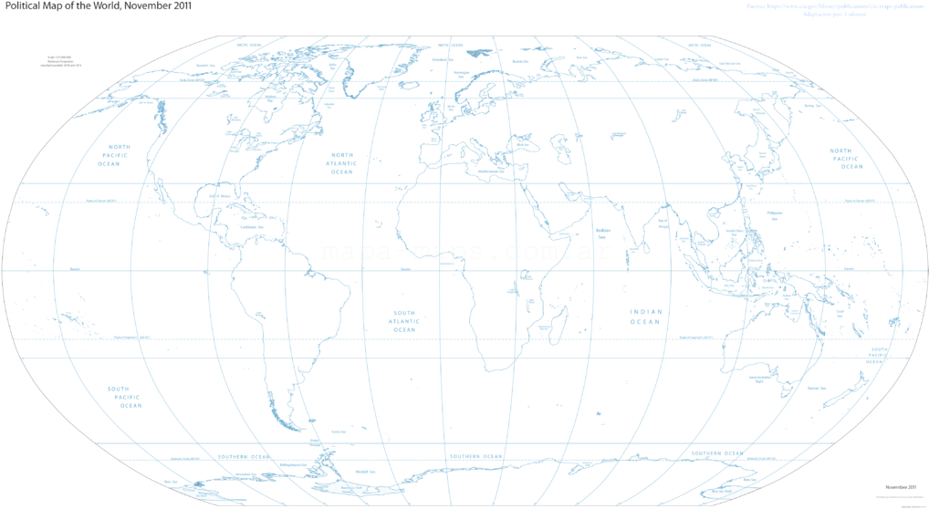 1 12 Blue White Map World (800x437), Png Download