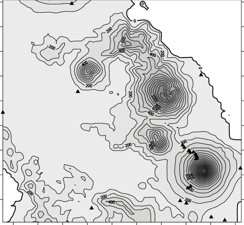Mayon Volcano And Gravity Observation Stations (850x784), Png Download