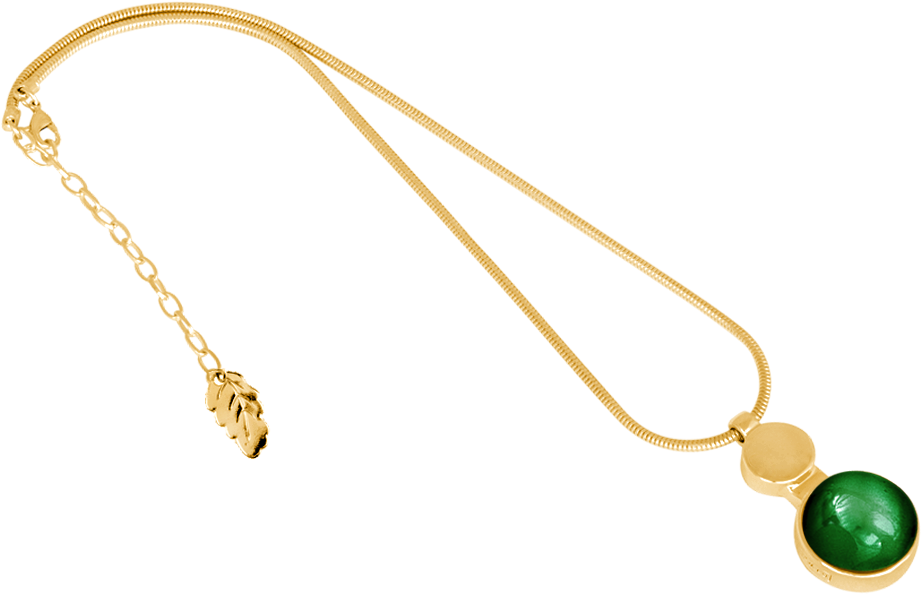 Ioaku Moon Amulet Necklace 45 Gold Mistle Green (1000x880), Png Download