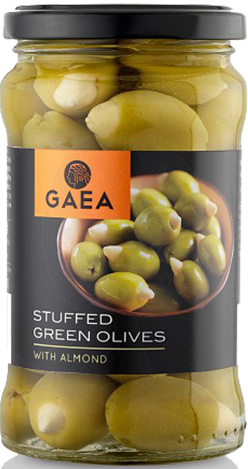 Gaea Stuffed Green Olives With Almond 315gr (1600x1600), Png Download