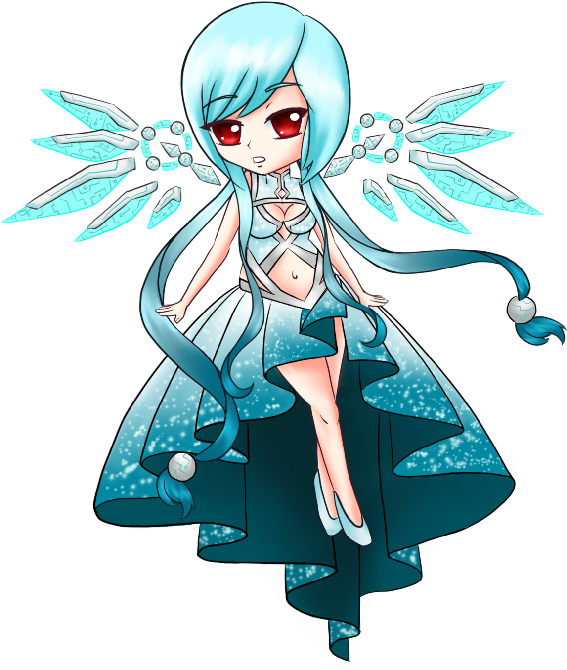 Anime Girl Clipart Turquoise (1600x1600), Png Download