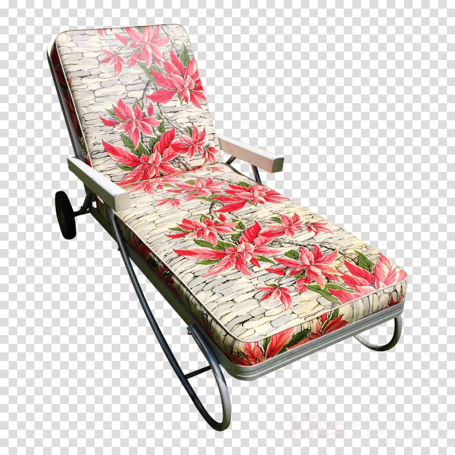 Vintage Aluminum Patio Lounger Clipart Chaise Longue (900x900), Png Download