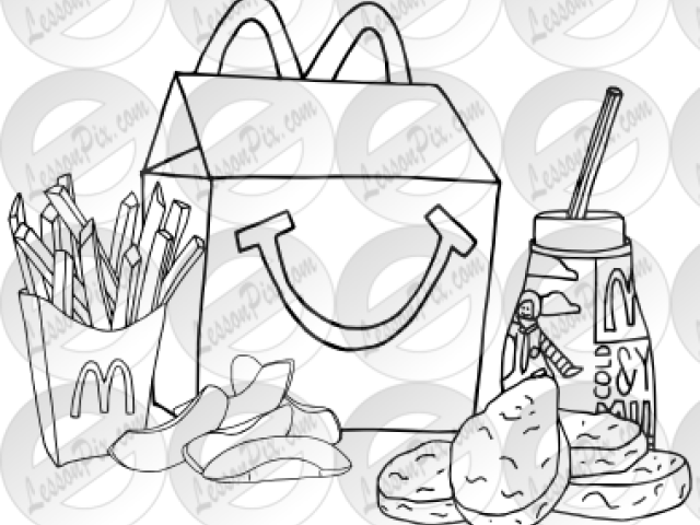Mcdonalds Clipart Black And White (640x480), Png Download