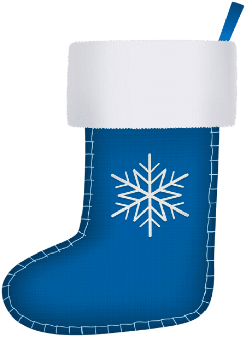 Blue Christmas Stocking Png (480x658), Png Download
