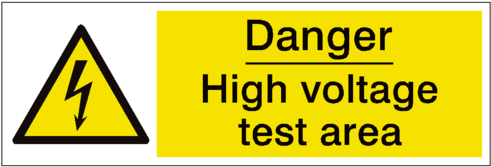 High Voltage Test Area Safety Sign (600x600), Png Download